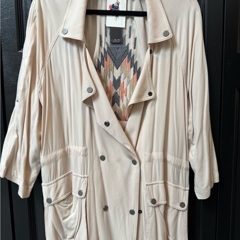 Women's Beige Jacket with Button Details
